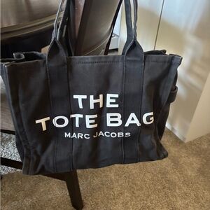 Marc Jacobs Black Canvas Tote with White Logo